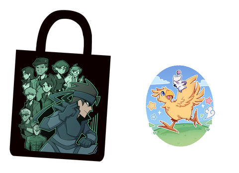 Metal Gear Solid 1 + Chocobo & Moogle Tote Bags