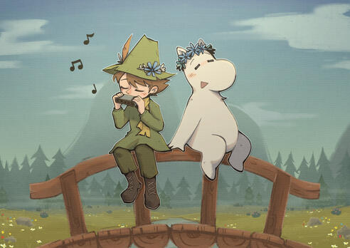 Snufkin and Moomintroll